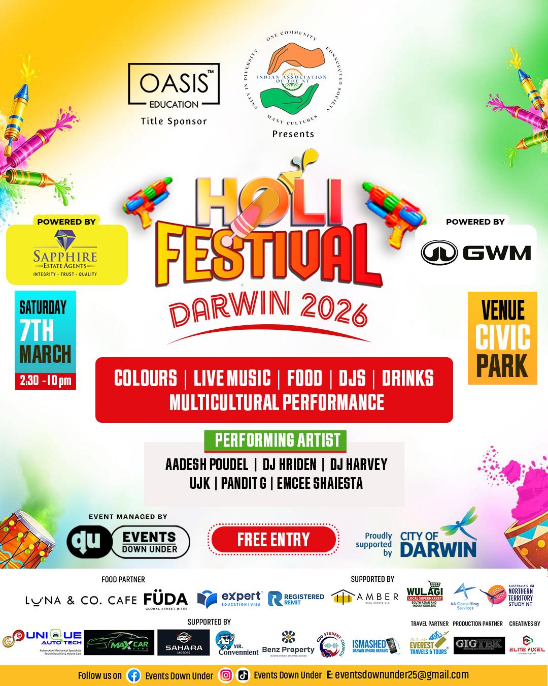 Holi Festival Darwin 2026