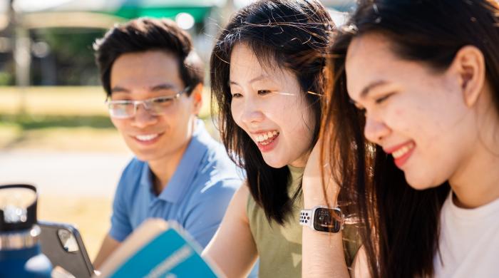 Students in park