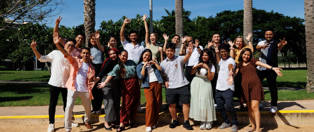 A photo of 2024 International student ambassadors at Darwin Waterfront